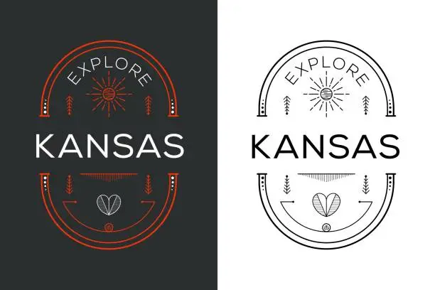 Vector illustration of Explore Kansas Design.