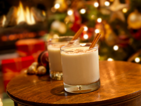 Eggnog with Cinnamon and Nutmeg at Christmas Time-Photographed on Hasselblad H3D2-39mb Camera