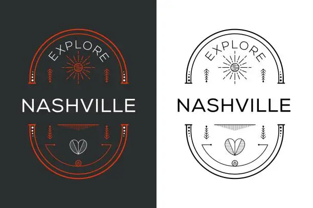 Vector illustration of Explore Nashville Design.