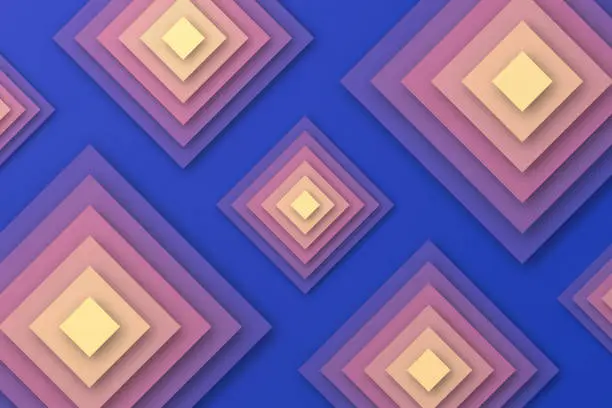 Vector illustration of Abstract design with squares and Purple gradients - Trendy background