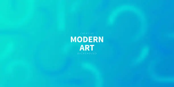 Vector illustration of Abstract blurred design with geometric shapes - Trendy Blue Gradient