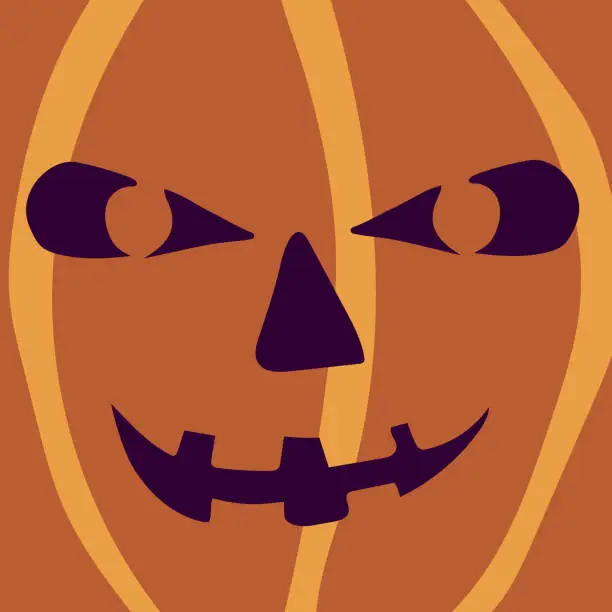 Vector illustration of Jack o lanterns, carved Halloween pumpkins.