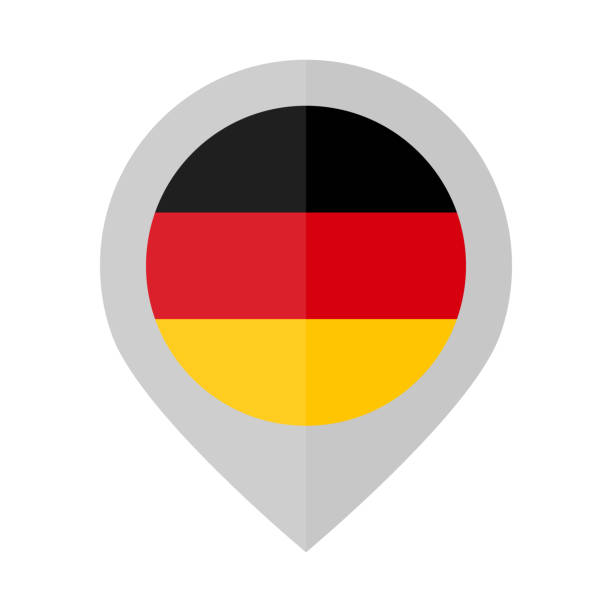 плоский дизайн значка значка карты немецкого флага. вектор. - bicycle racing bicycle isolated red stock illustrations