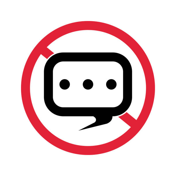illustrations, cliparts, dessins animés et icônes de icône conversation interdite. conversation strictement interdite. vecteur. - do not disturb sign audio