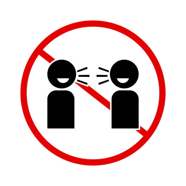 ここでは会話はありません。話すことは許されません。ベクトル。 - do not disturb sign audio点のイラスト素材／クリップアート素材／マンガ素材／アイコン素材
