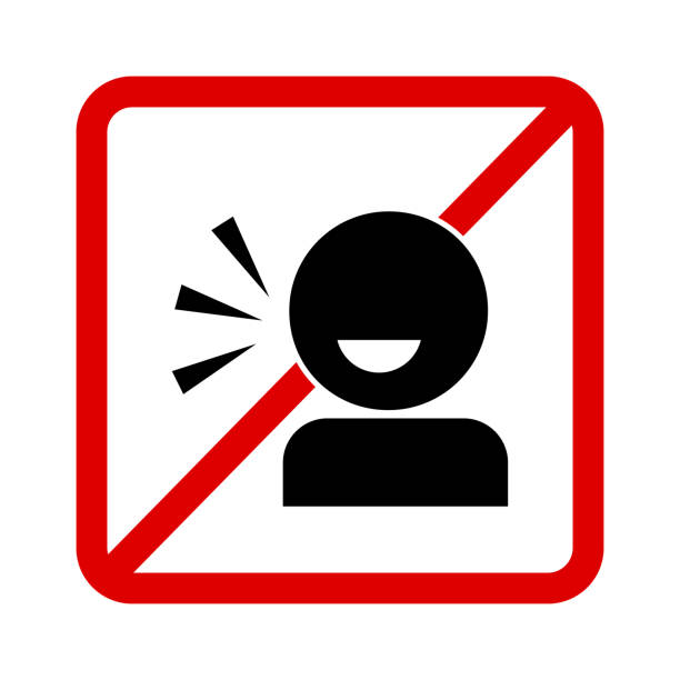illustrations, cliparts, dessins animés et icônes de aucun signe de conversation. ne parlez pas fort. vecteur. - do not disturb sign audio