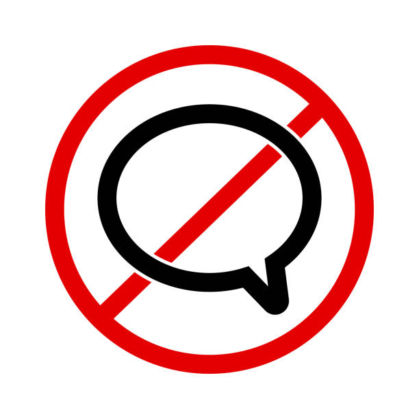 illustrations, cliparts, dessins animés et icônes de aucune conversation n’est autorisée dans cette zone. vecteur. - do not disturb sign audio