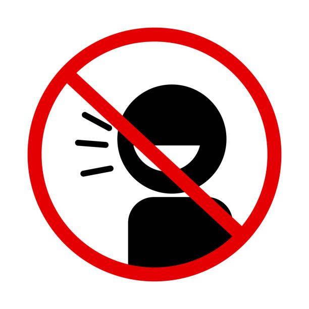 ここでは大声での会話は禁止されています。話さないでください。ベクトル。 - do not disturb sign audio点のイラスト素材／クリップアート素材／マンガ素材／アイコン素材