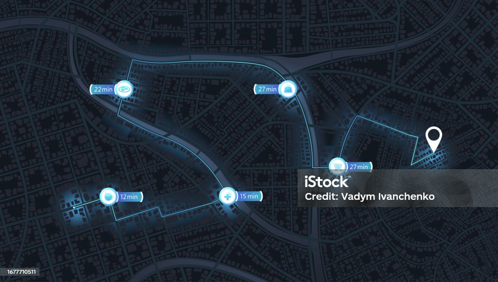 Multiple Map Path Design Main Road Throughout Map Navigation Mapping Technology For Obtaining ...