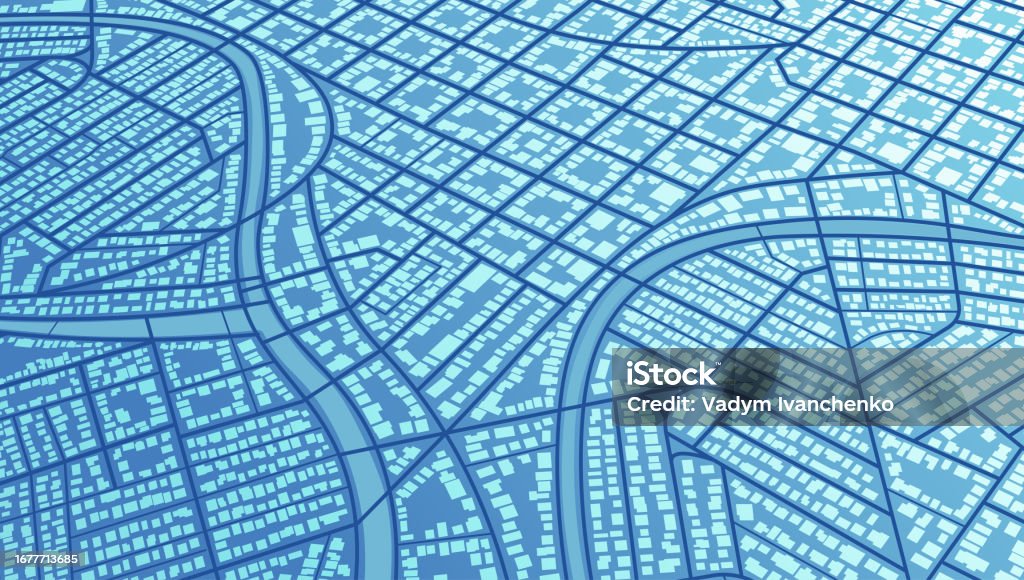 Perspective View From Above The Map Buildings Navigate Mapping ...