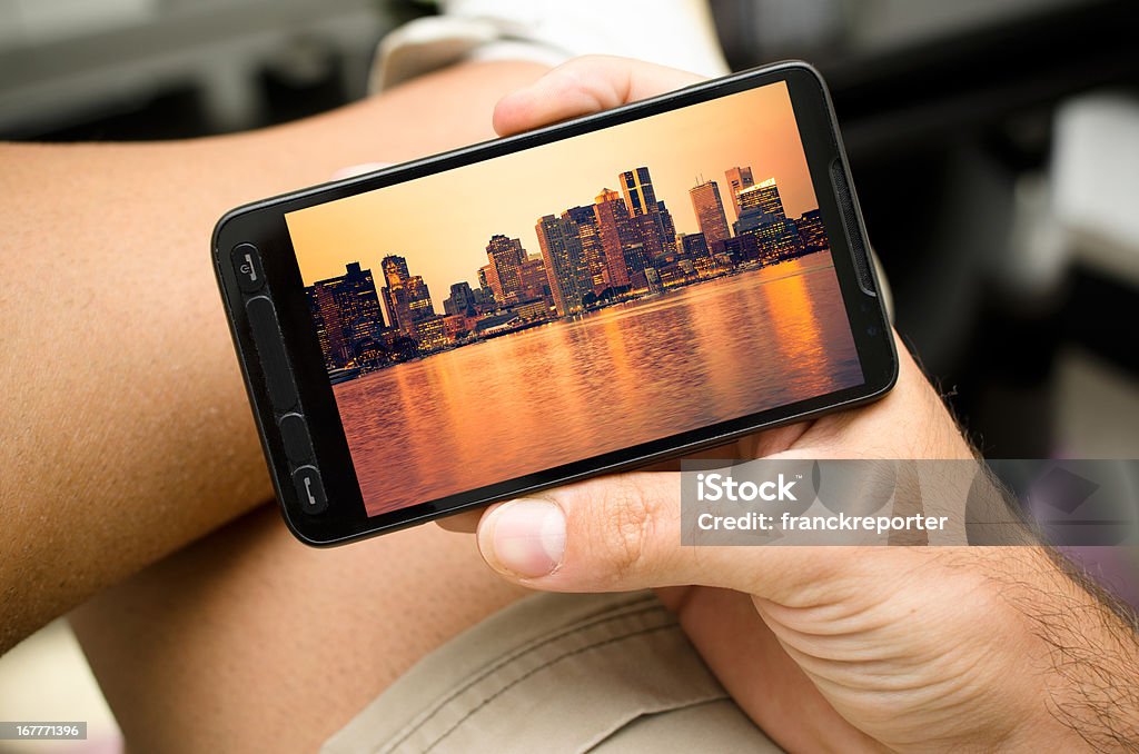 Bei Boston Bild Reisen in einem smartphone - Lizenzfrei Boston Stock-Foto