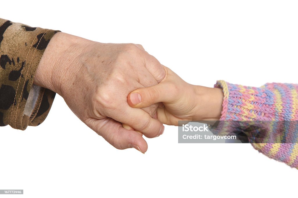 Großmutter und Enkelin halten Hände. - Lizenzfrei Alter Erwachsener Stock-Foto