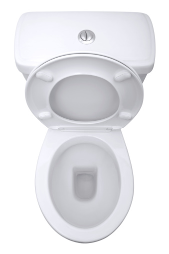 Toilet from above, isolated on a white background with clipping path.