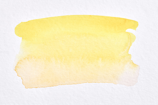 Abstract yellow background. Watercolor ink art collage. Stains, blots and brush strokes of acrylic paint