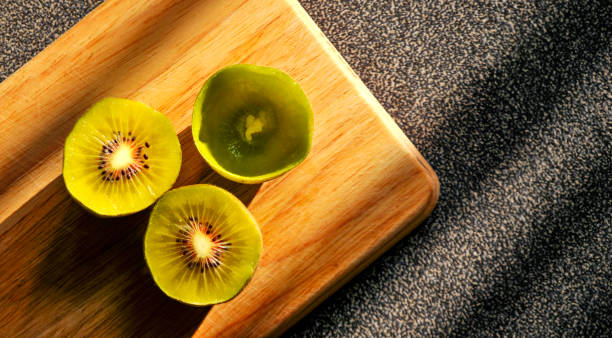 Kiwi fruit and cake stock photo