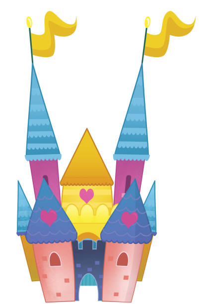 istock cartoon beautiful and colorful medieval castle isolated illustration for childern 1677796360