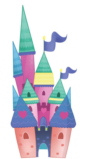 istock cartoon beautiful and colorful medieval castle isolated illustration for childern 1677796407