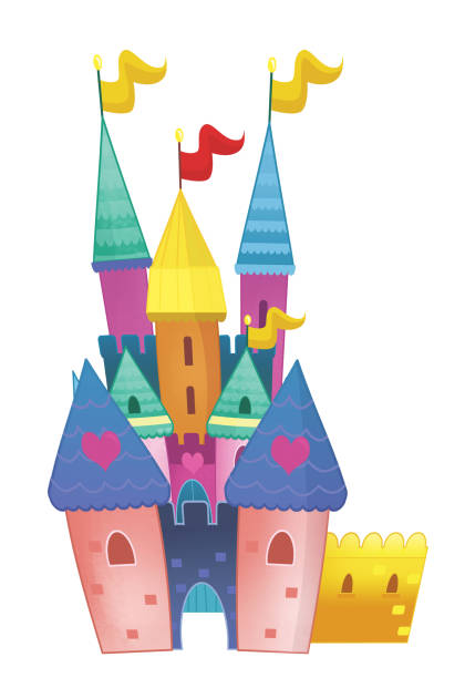 istock cartoon beautiful and colorful medieval castle isolated illustration for childern 1677796910