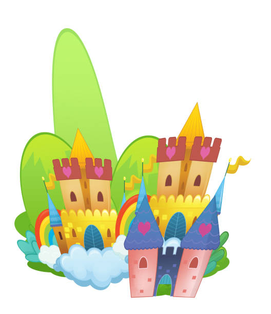 istock cartoon beautiful and colorful medieval castle isolated illustration for childern 1677799036