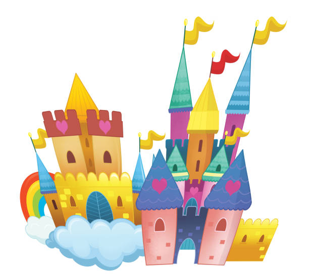istock cartoon beautiful and colorful medieval castle isolated illustration for childern 1677804987