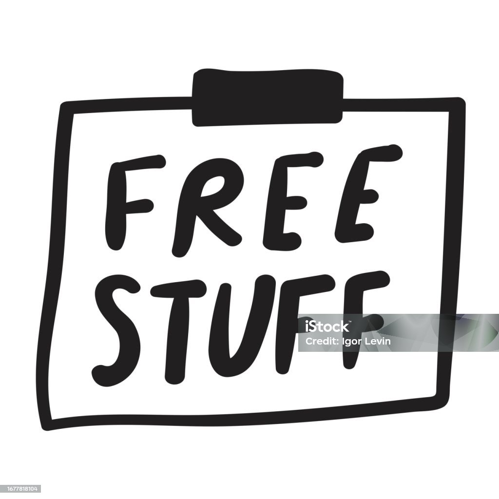 Note For Stuff Free Stuff Note Stock Illustration - Download Image Now - Goodie Bag ...