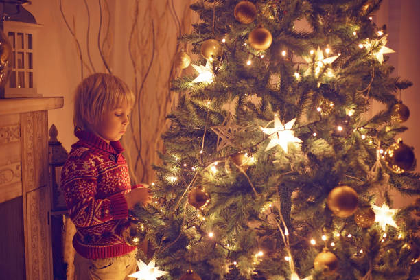 istock Cute child, boy, playing in a decorated room for Christmas 1677827219
