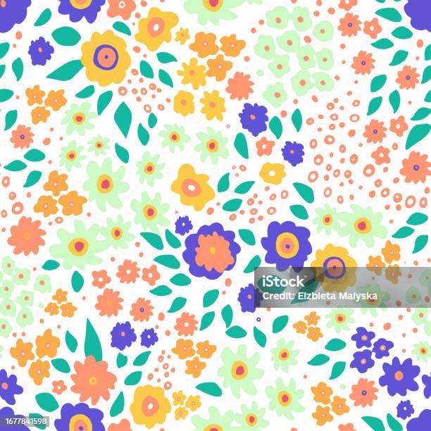 Spring Floral Decorative Vector Seamless Pattern Repeating Background ...