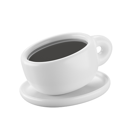 3d icon of a cup of black coffee.