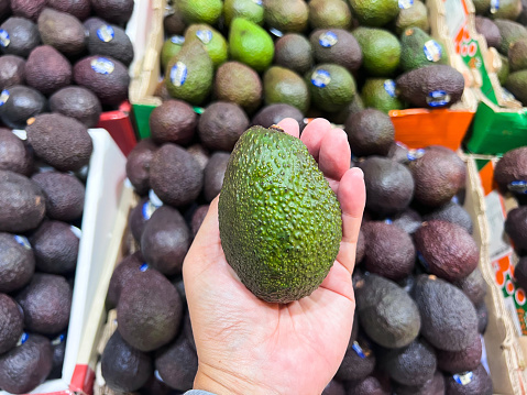 Place one avocado in the palm of your hand.