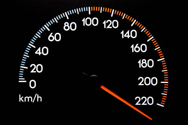 tachometer-(kmh - number 120 stock-fotos und bilder