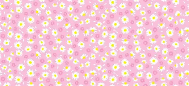 Vector illustration of Daisy flower pattern