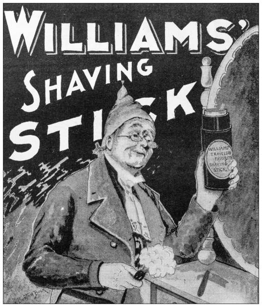 Antique image from British magazine: Williams' shaving stick advert