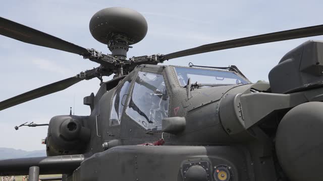 Apache attack helicopter chopper on display at the Army Aviation Centre