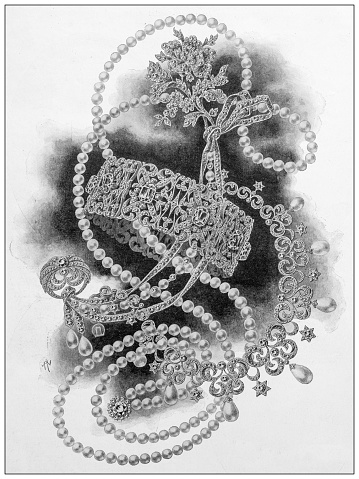 Antique image from British magazine: Jewelry
