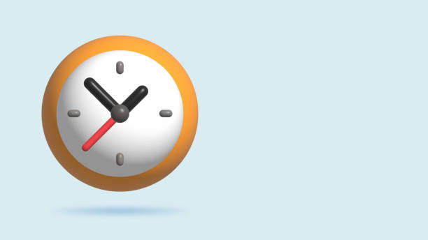 realistyczna ilustracja 3d zegar kołowy - white background color image alarm clock deadline stock illustrations