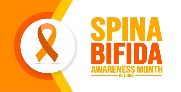 Vector illustration of October is Spina Bifida Awareness Month background template use to background, banner, placard, book cover, card, and poster design.