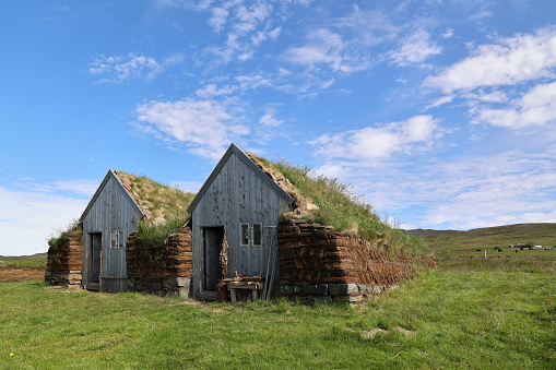 Iceland: -A sod house is a permanent dwelling in the art of an earth house