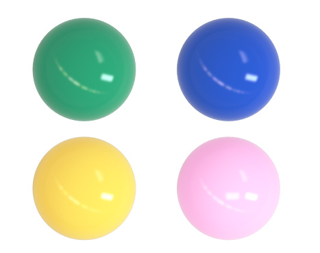 Three Perfect Marbles, Glass Balls, Green, Red, Blue, Clipping Path is included, background is pure white.