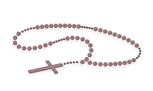 beads, rosary. Isolated image. Vector illustration