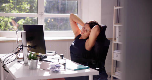 istock Advisor Woman Relaxing In Office Chair 1678071977