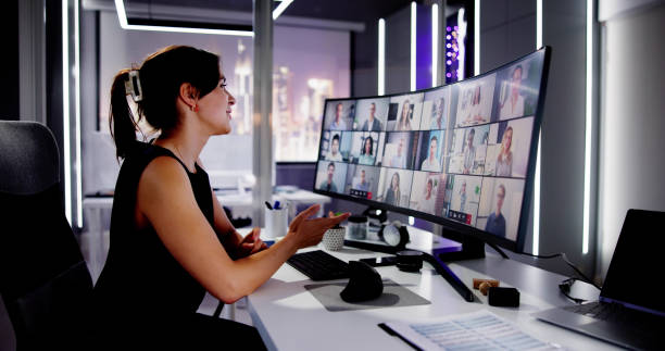 istock Watching Online Video Conference Meeting 1678078685