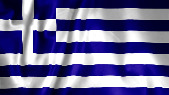 Flag of Greece, Fabric realistic flag, Greece Independent Day flag