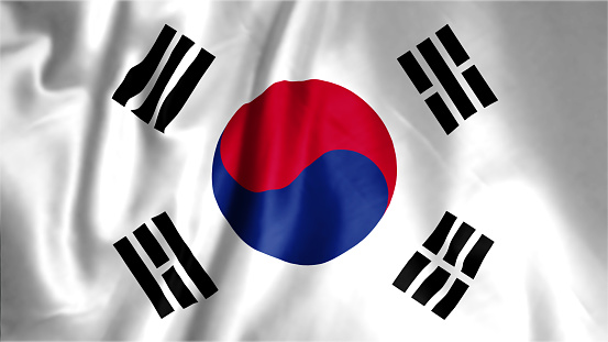 Flag of South Korea, Fabric realistic flag, South Korea Independent Day flag