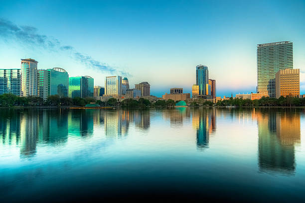 istock Skyline horizon sunrise in Orlando at Lake Eola 167808789