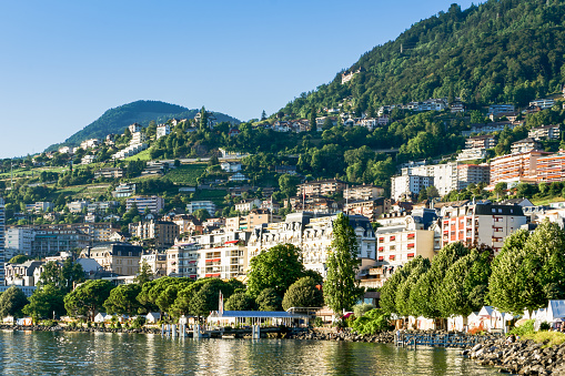 View at Montreux embankment, Switzerland