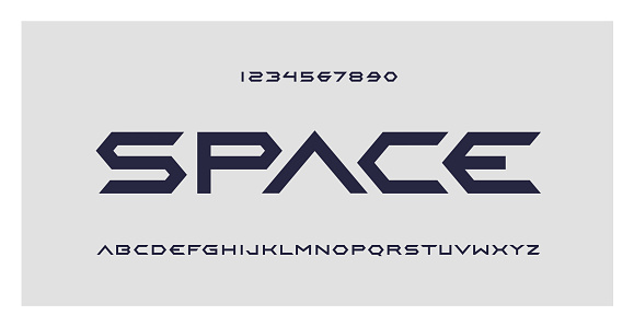 Space typography. Futuristic style.