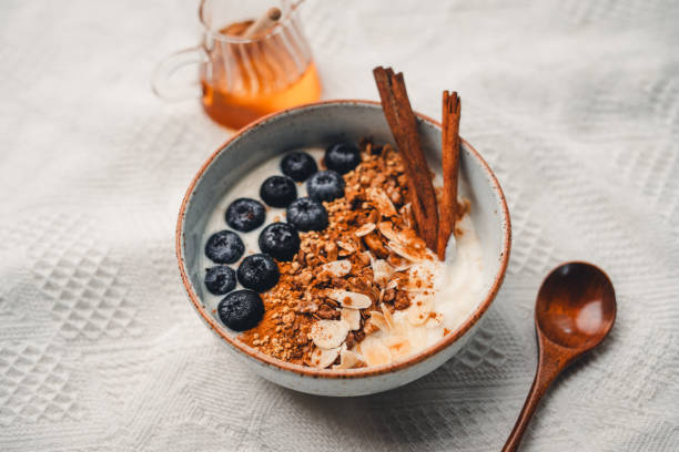 istock Yogurt Bowl with Cinnamon Granola and Blueberries 1678116337