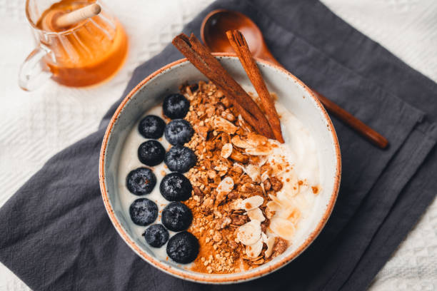 istock Yogurt Bowl with Cinnamon Granola and Blueberries 1678116342