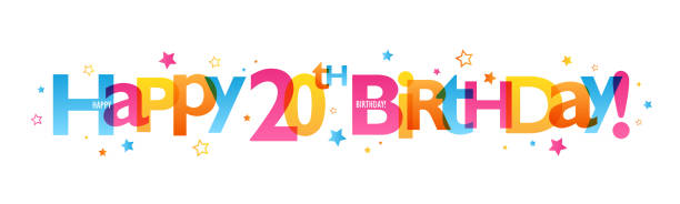 istock HAPPY 20th BIRTHDAY! colorful typography banner 1678117422