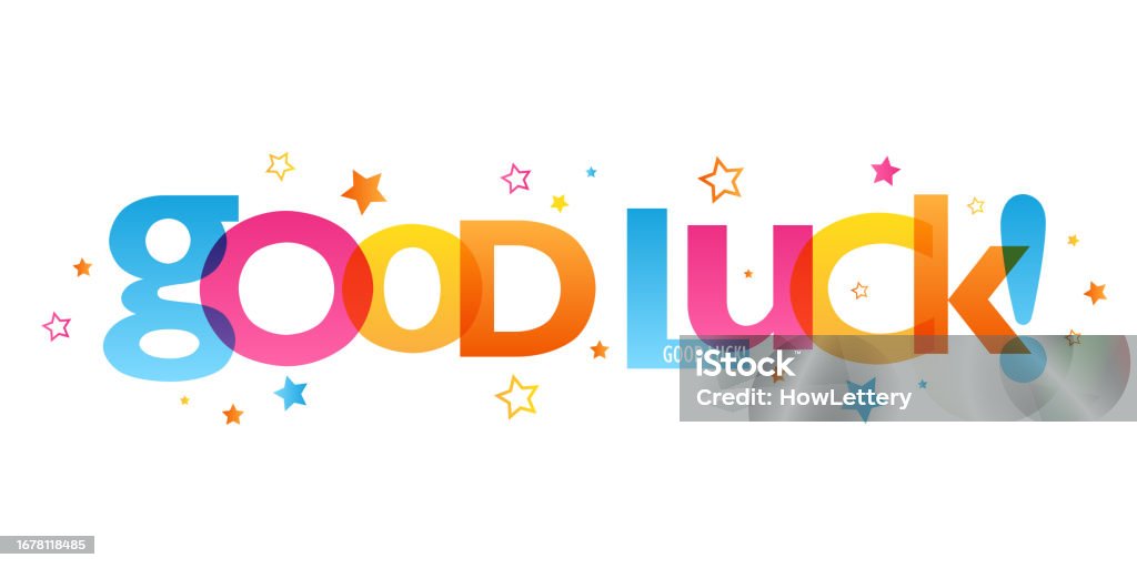 Good Luck Abstract Good Luck Colorful Typography Banner Stock Illustration - Download ...